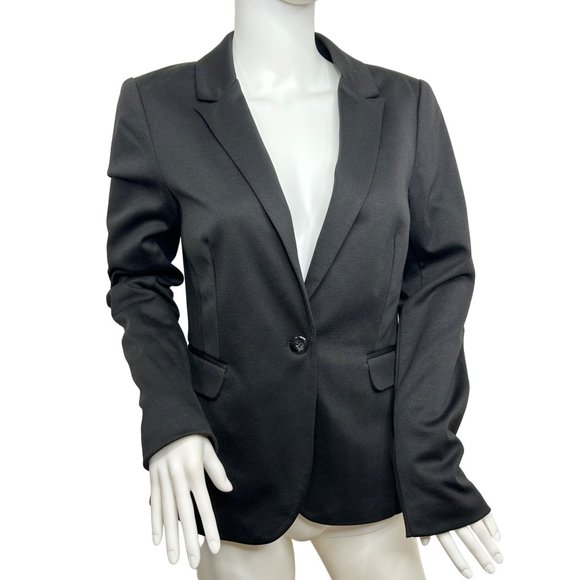 Suzy Shier Women’s Blazer Black M Vintage Shoulder Pads Button Princess Seams - Picture 1 of 16